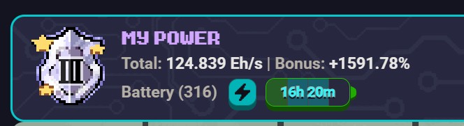 Wskaźnik energii w RollerCoin przed darmowym ładowaniem