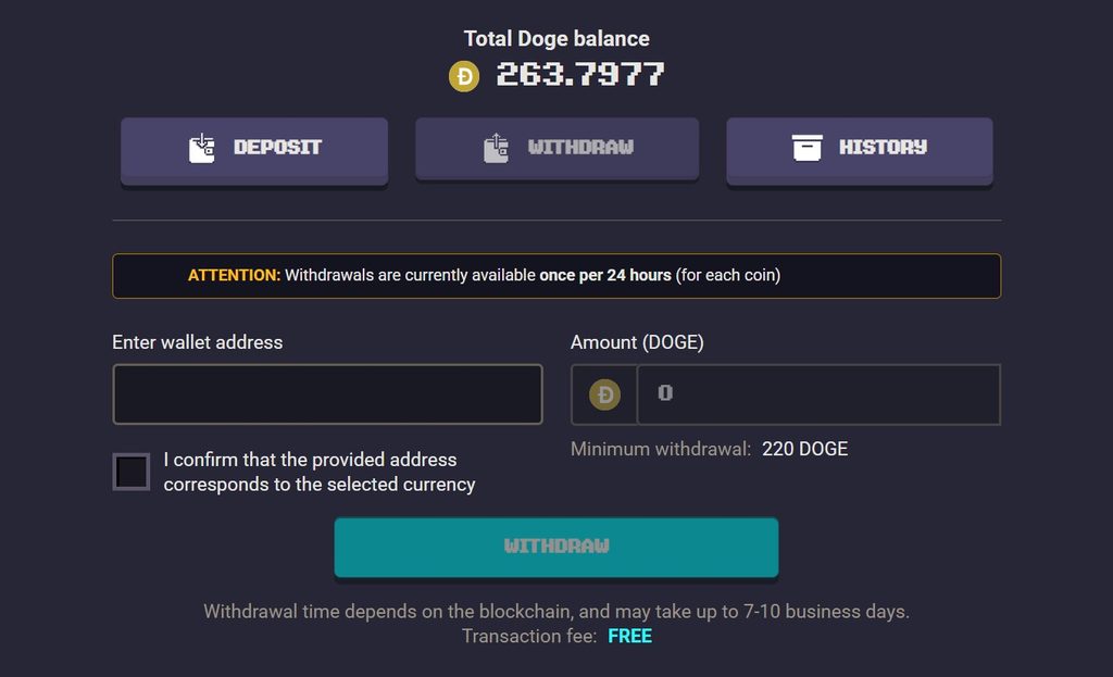 Progi minimalnej wypłaty dla kryptowalut w RollerCoin